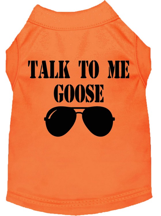 Talk to me Goose Screen Print Dog Shirt Orange XL